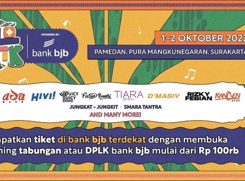 Buka Rekening bank bjb Bisa Dapat Tiket Nonton Solo Batik Music Festival ”Sobat Fest”