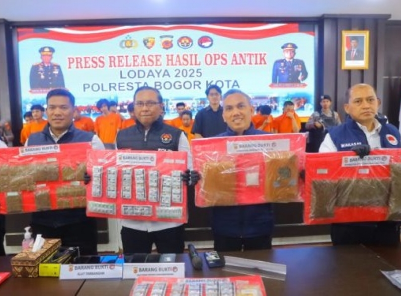 Polresta Bogor Kota Ungkap 20 Kasus Narkoba Selama Ops Antik Lodaya 2025