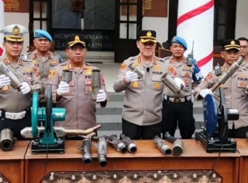 Rentang Waktu Tiga Minggu, Polrestabes Bandung Sita 1.172 Knalpot Brong